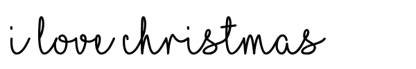 I Love Christmas font preview